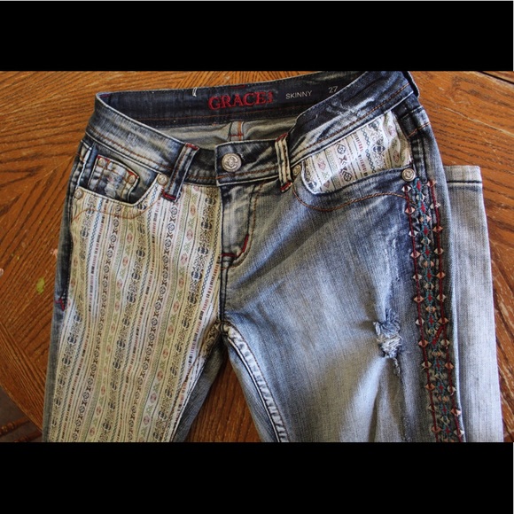 Aztec Pattern Jeans - Picture 2 of 8